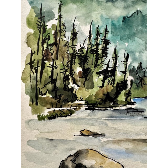 Original watercolor on paper by Henry Emil Salloch, also known as Heinz Emil Salloch, the German-born American artist and...