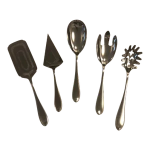 Late 20th Century Yamazaki 5-Piece Hostess Set 18/10 Stainless Steel