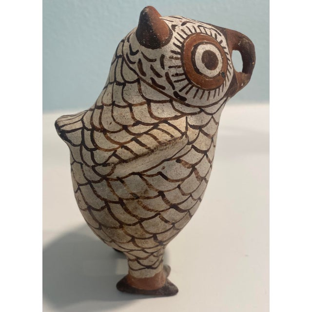 Native American Nellie Bica Vintage Pottery Owl For Sale - Image 3 of 5