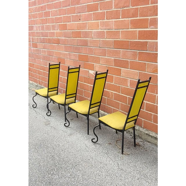 Metal Post Modern Wrought Iron Chairs - Set of 4 For Sale - Image 7 of 11