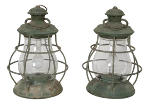 Vintage Nautical Copper Lanterns, American Colonial Style, 1940s