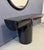 Postmodern 1980s J. Wade Beam Postmodern Black Marbleized Console Table W/Matching Round Mirror, Attributed For Sale - Image 3 of 9