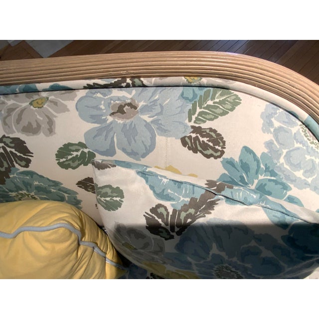 20th Century Bamboo Upholstered Sofa For Sale - Image 4 of 6