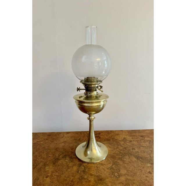 Antique Victorian Brass Oil Table Lamp by Hinks and Sons, 1880s For Sale - Image 3 of 7