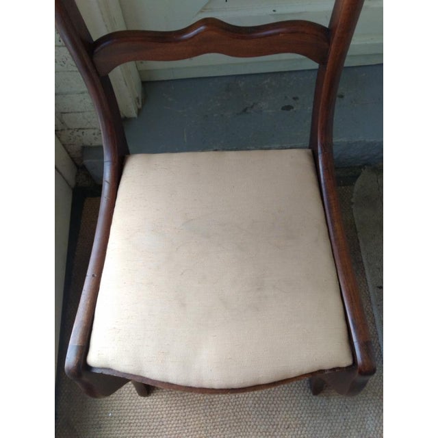 Wood Vintage Duncan Phyfe Stlye Chair Solid Wood Frame With Rose Carving For Sale - Image 7 of 10