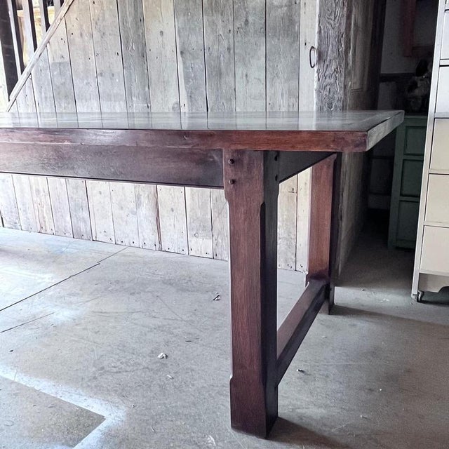 Vintage Oak Refectory Dining Table For Sale - Image 3 of 18