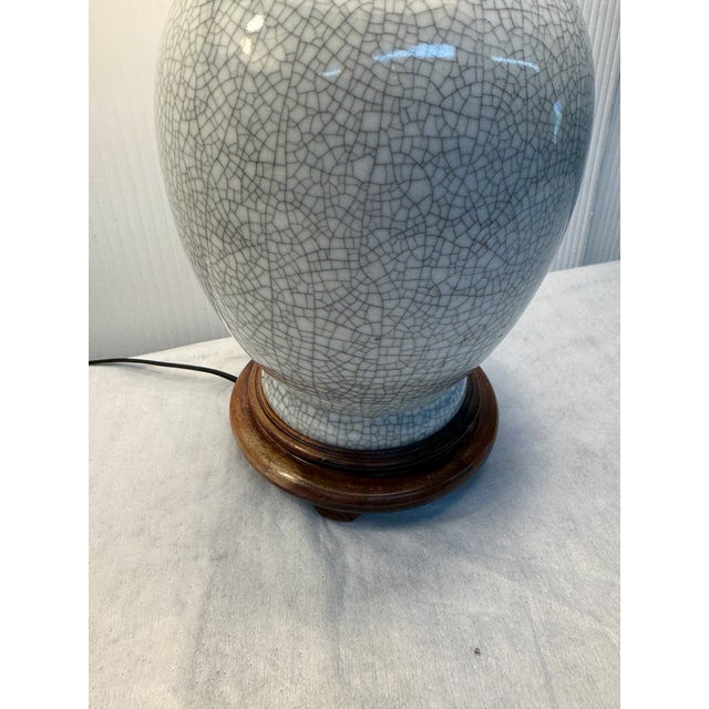 Antique Style Chinese Vase With Crackle Glaze Table Lamps, Pair For Sale - Image 10 of 11