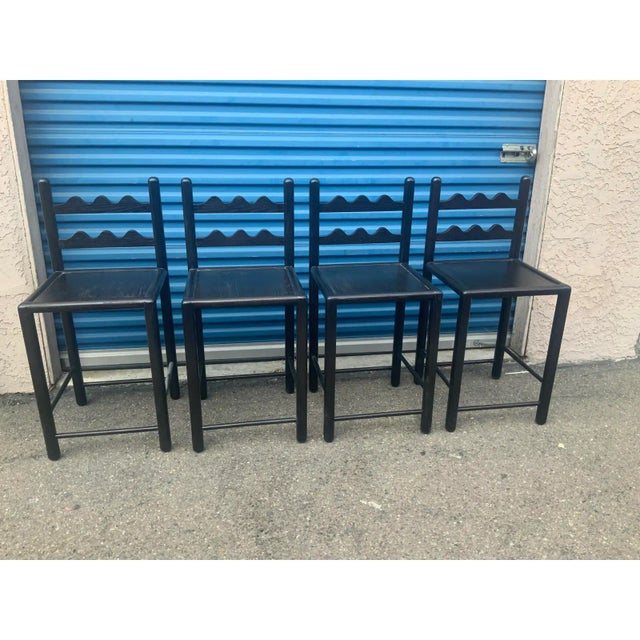 Solid Oak Country French Counter Stools-4 For Sale In San Diego - Image 6 of 6