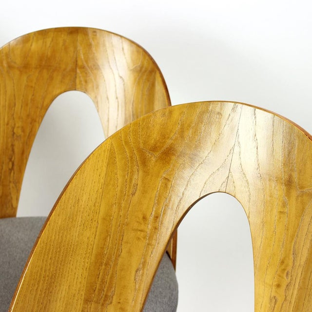 Dining Chairs in Oak & Fabric by Antonin Šuman for Tatra, 1960s, Set of 4 For Sale - Image 15 of 17