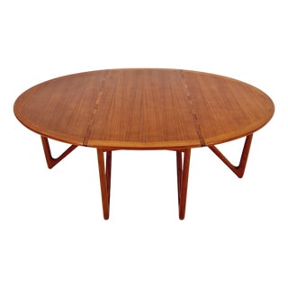 Mid-Century Modern Danish Drop Leaf Teak Dining Table from Niels Koefoed, 1960s For Sale