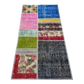 Muted Colorful Antique Vintage Runner For Sale