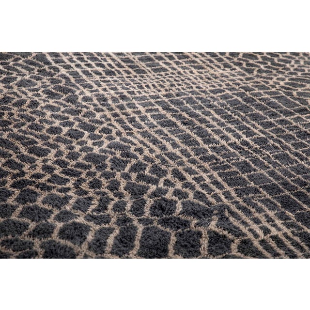 Textile Premium Hand-Knotted Moroccan Wool Rug | 12'5" X 8'10" | One of a Kind For Sale - Image 7 of 8