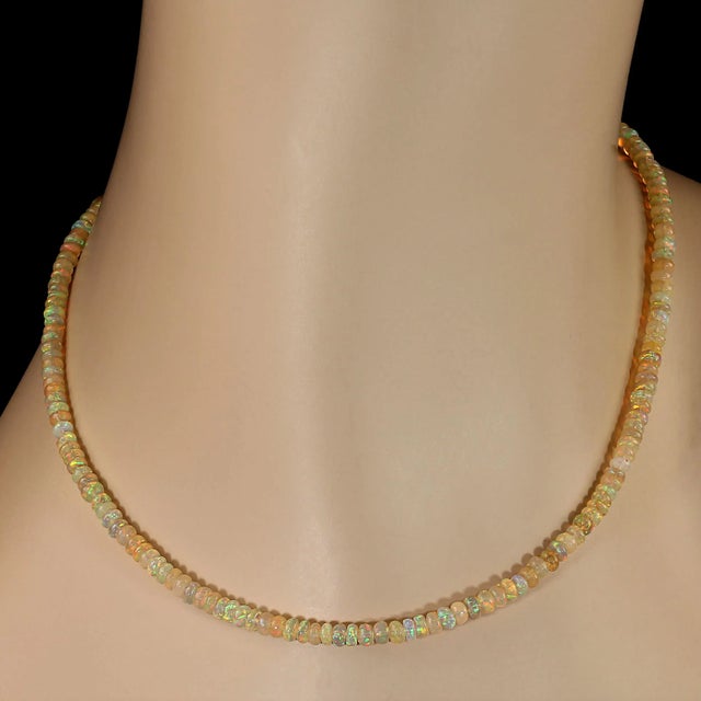 2020s Ajd 16 Inch Shimmering Opal Necklace For Sale - Image 5 of 6