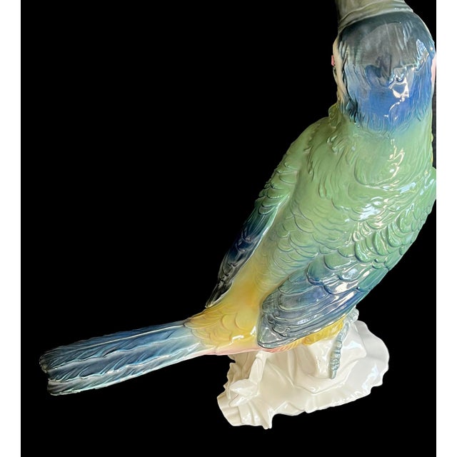 Karl Ens Fine Porcelain Polychrome Exotic Bird Sculpture of a Toucan For Sale - Image 9 of 13