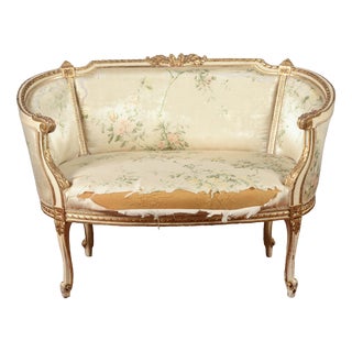 Venetian Cockpit Sofa in Silk, 1950s For Sale