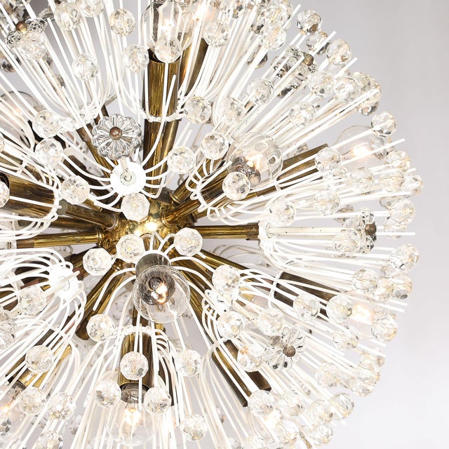 Metal Mid-Century Brass & Crystal Sputnik Chandelier by Emil Stejnar for Rupert Nikoll For Sale - Image 7 of 18
