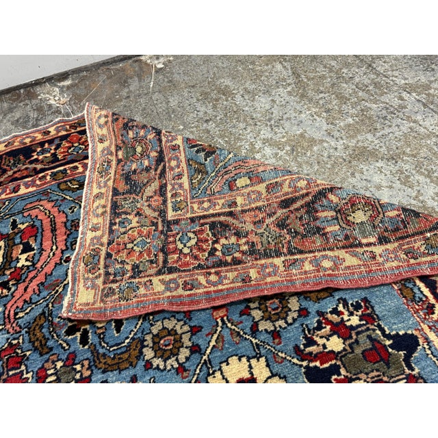 Navy Blue 6ft 8in X 11 Ft 2in Antique Jewel Tone Wool/Silk Area Rug For Sale - Image 8 of 12