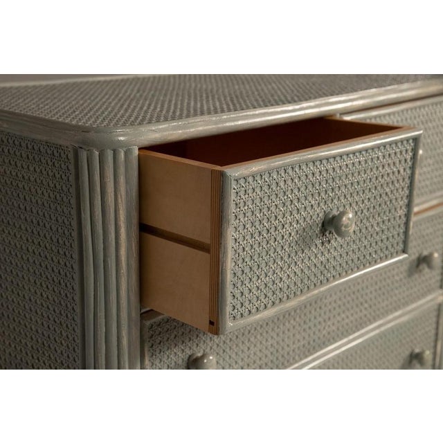 Wood Vintage Bamboo and Vienna Straw Chest of Drawers, 1960s For Sale - Image 7 of 18