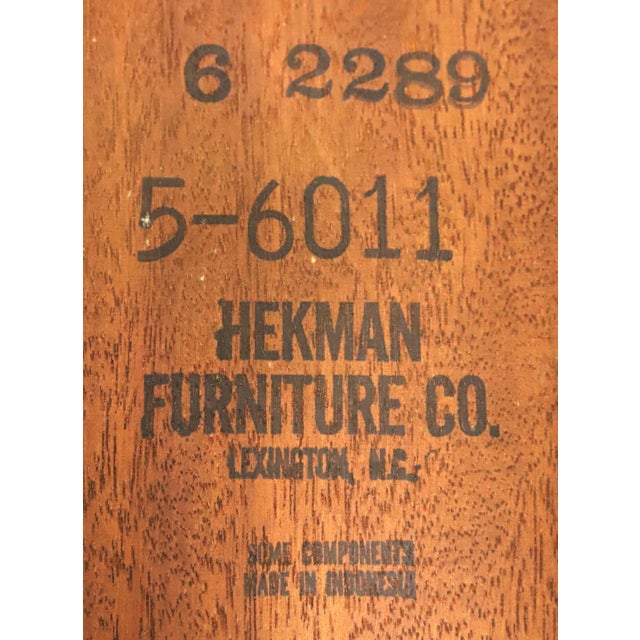 Wood Hekman Walnut Inlaid Parquetry Square French Louis XV Accent Table For Sale - Image 7 of 8