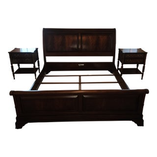 Ethan Allen Somerset Sleigh Bed King Size Mahogany Newport Collection For Sale