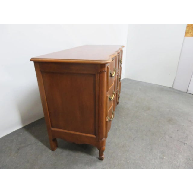 Louis XV style commode/ dresser by Bodart , solid fruitwood , serpentine front , 3 drawers with brass hardware