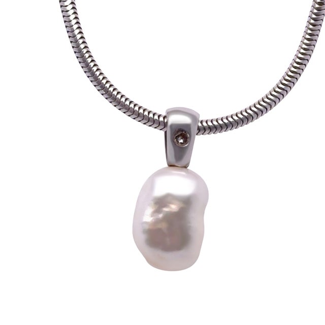Paspaley 18ct White Gold Kechi Pearl Necklace 9.3g For Sale - Image 4 of 5