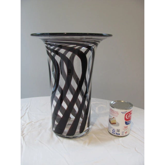 Anthony Stern 7.5" Tall Blown Glass Cylinder Vase For Sale - Image 11 of 13