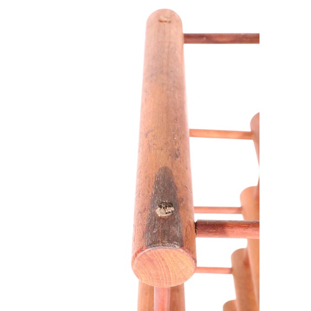 Brown Mid 20th Century Danish Modern Architectural Teak Wine Rack Four Bottles For Sale - Image 8 of 9