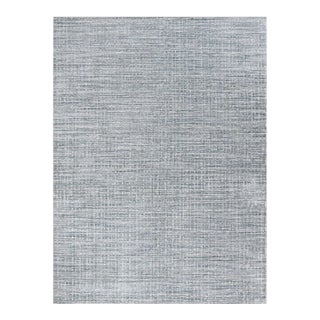 Simplicity Comfort Light Blue Beige Hand Loomed Area Rugs 8' X 10' For Sale