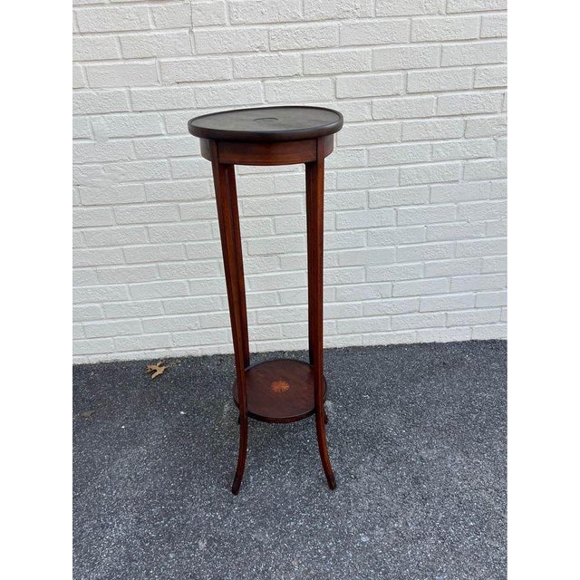 Antique 19th Century Edwardian Sheraton Mahogany Inlaid Plant Stand For Sale - Image 10 of 10