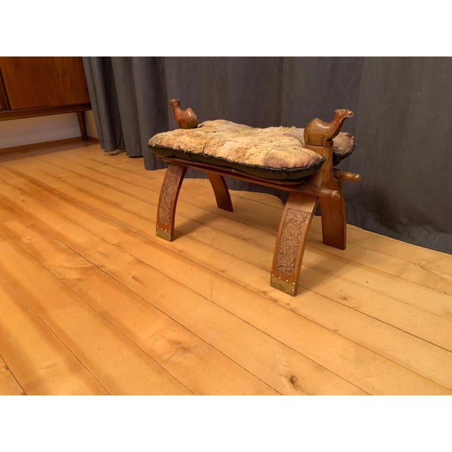 Vintage Camelskin Stool, 1960s For Sale - Image 3 of 8