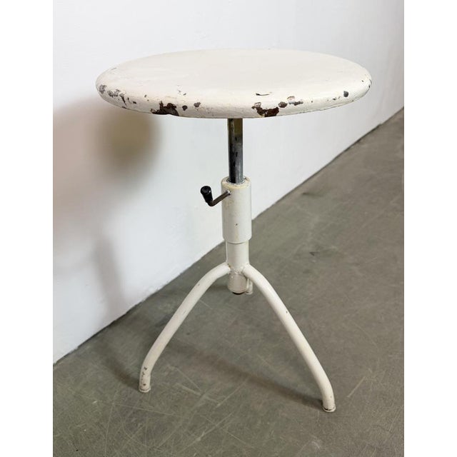 Industrial Iron Height Adjustable Stool, 1960s For Sale - Image 9 of 16