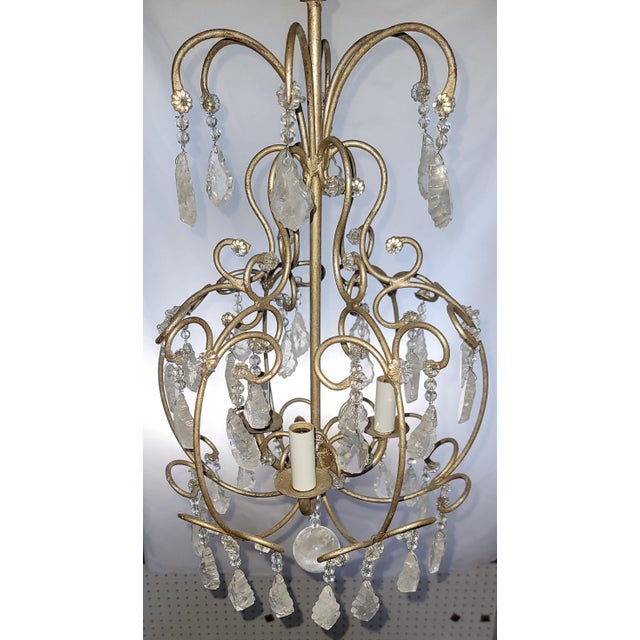Traditional 3-Light Small Chandelier by Mario Lighting Inc For Sale - Image 3 of 8