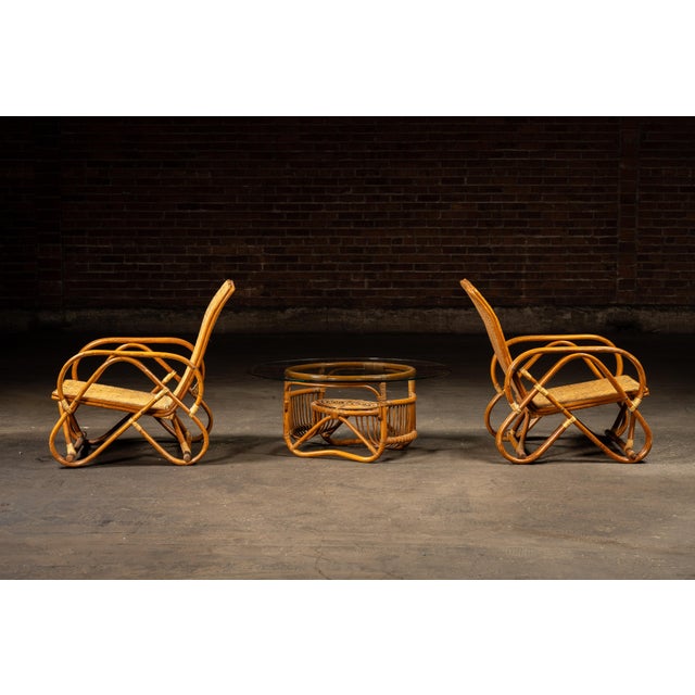 Franco Albini Vintage Bentwood and Rattan Furniture Set After Franco Albini, 3 Pieces For Sale - Image 4 of 10
