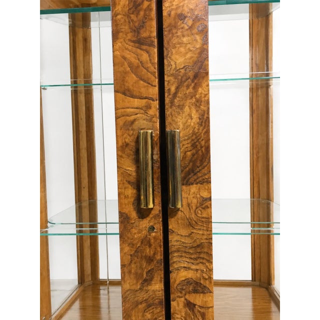 Wood Vintage 3 Piece American of Martinsville Burl Wood Wall Unit For Sale - Image 7 of 7