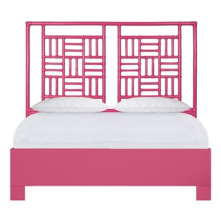 Finn Platform Bed Queen - Pink For Sale