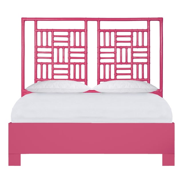 Finn Platform Bed Queen - Pink For Sale