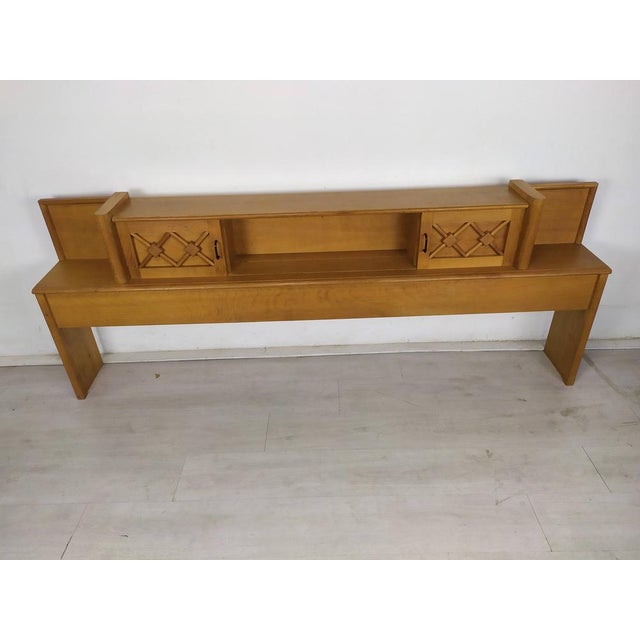 Mid-Century Modern Vintage Oak Headboard For Sale - Image 3 of 18