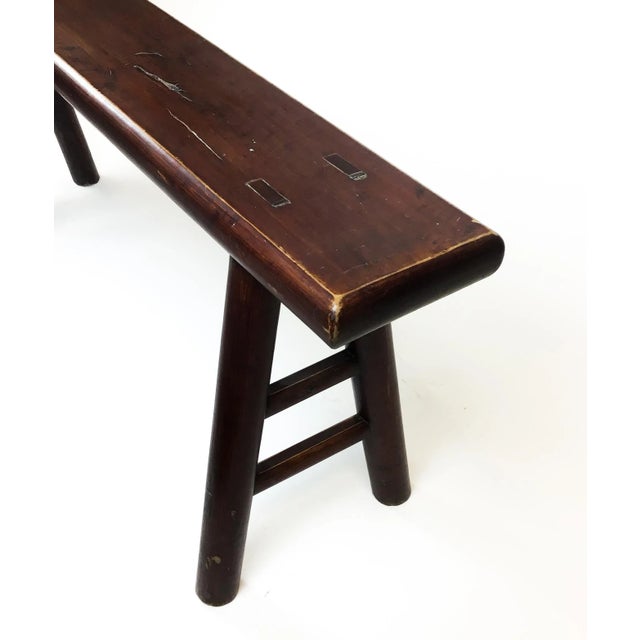 Antique Wood Bench Modernist Chinese Style For Sale - Image 4 of 12