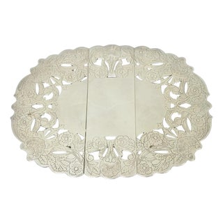 Vintage LBS Co Victorian Silver Plated Expanding 3 Section Pot Trivet For Sale