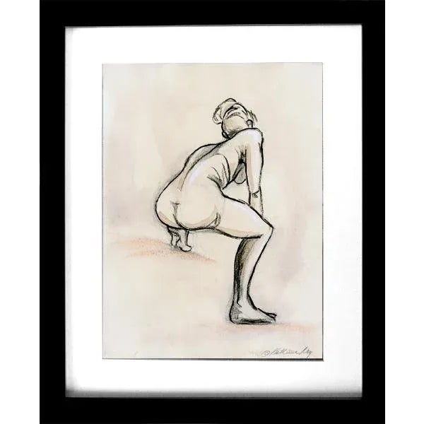 2010s Gallery Figure Sketches on Tea Stained Paper - Set of 3 Original Tasteful Nudes For Sale - Image 5 of 11