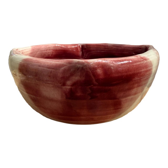 Ben Owen III Stoneware Vessel | Vintage American Pottery | Oxblood & White Glaze For Sale
