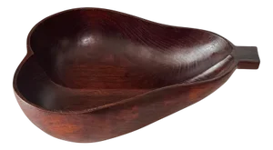 Vintage French Wooden Pear-Shaped Bowl, 1970s