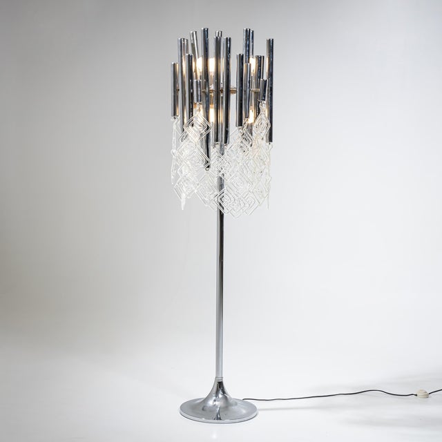 Modern Floor Lamp with Glass Drops, 20th Century For Sale In New York - Image 6 of 8