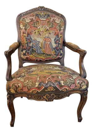 Antique Jacobean Needlepoint Chair