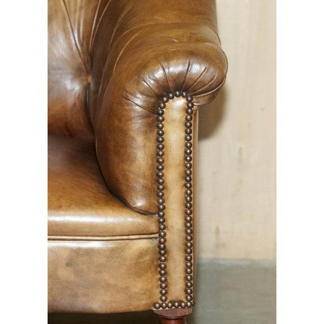 Brown Leather Chesterfield Armchair from George Smith For Sale - Image 11 of 18