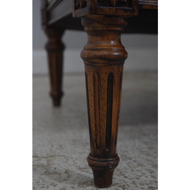 Ethan Allen French Louis XVI Style Mahogany Upholstered Large Sofa For Sale - Image 12 of 18