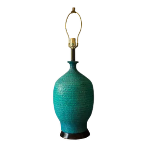 Mid Century Ceramic Pottery Glazed Accent Table Lamp