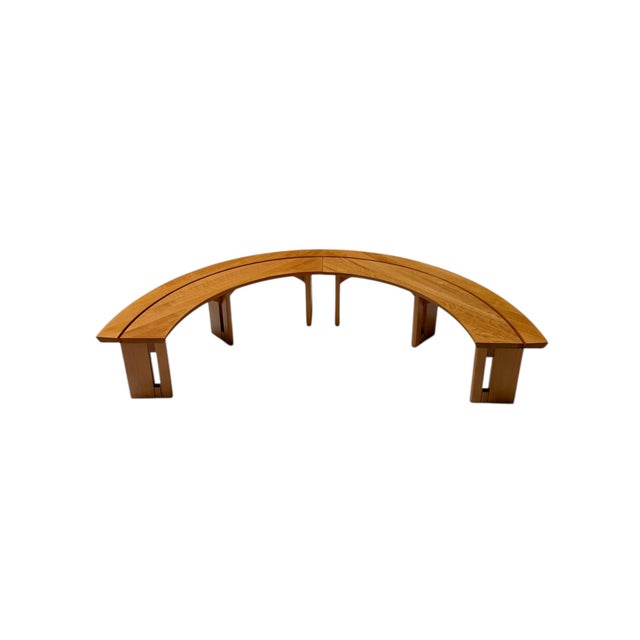 Curved Benches S38A by Pierre Chapo for Ebenisterie Seltz, France, 1970s, Set of 2 For Sale - Image 10 of 12
