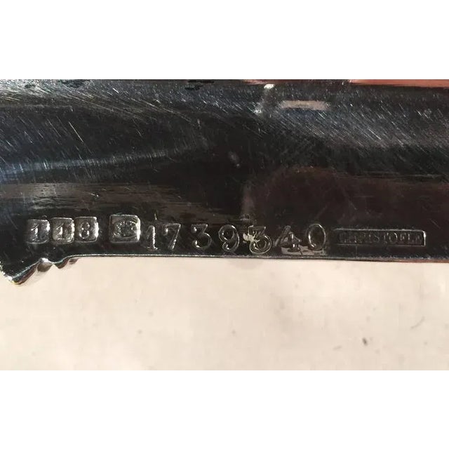 19th Century French Christofle Silver Plated Repoussé Serving Tray For Sale In Dallas - Image 6 of 9